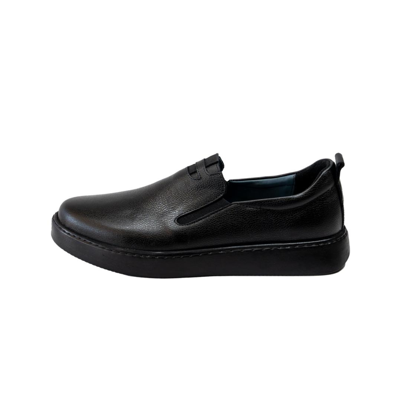 کفش مردانه چرم نعمتی مدل ریلکس بدون بند مشکی  