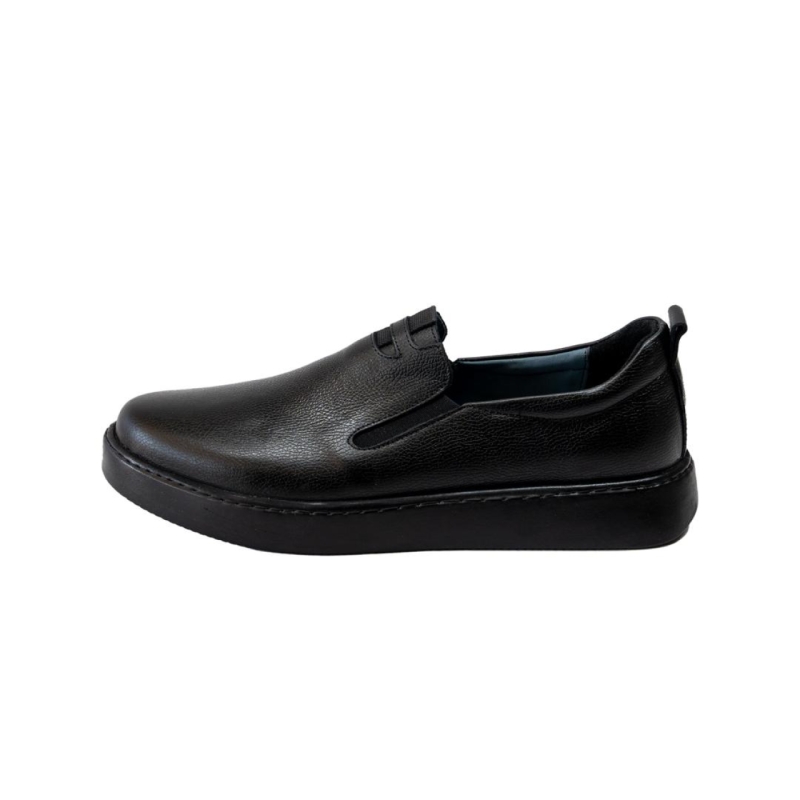 کفش مردانه چرم نعمتی مدل ریلکس بدون بند مشکی  