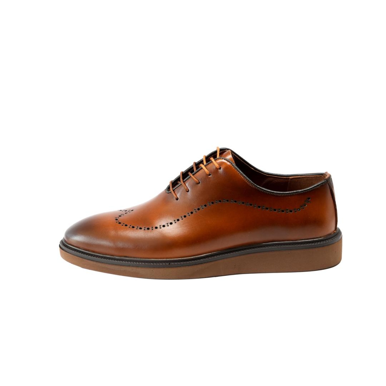 کفش مردانه چرم نعمتی مدل p100 بندی عسلی  