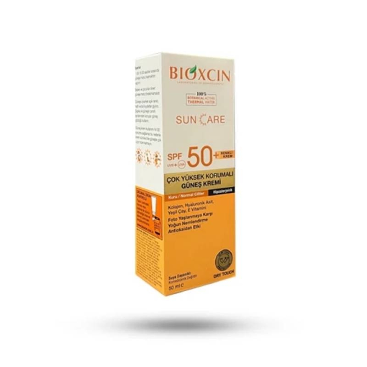 کرم ضد آفتاب رنگی بیوکسین SPF50 مخصوص پوست نرمال و خشک 50 میل