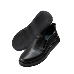 کفش مردانه چرم نعمتی مدل ریلکس بدون بند مشکی  