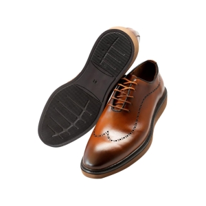 کفش مردانه چرم نعمتی مدل p100 بندی عسلی  