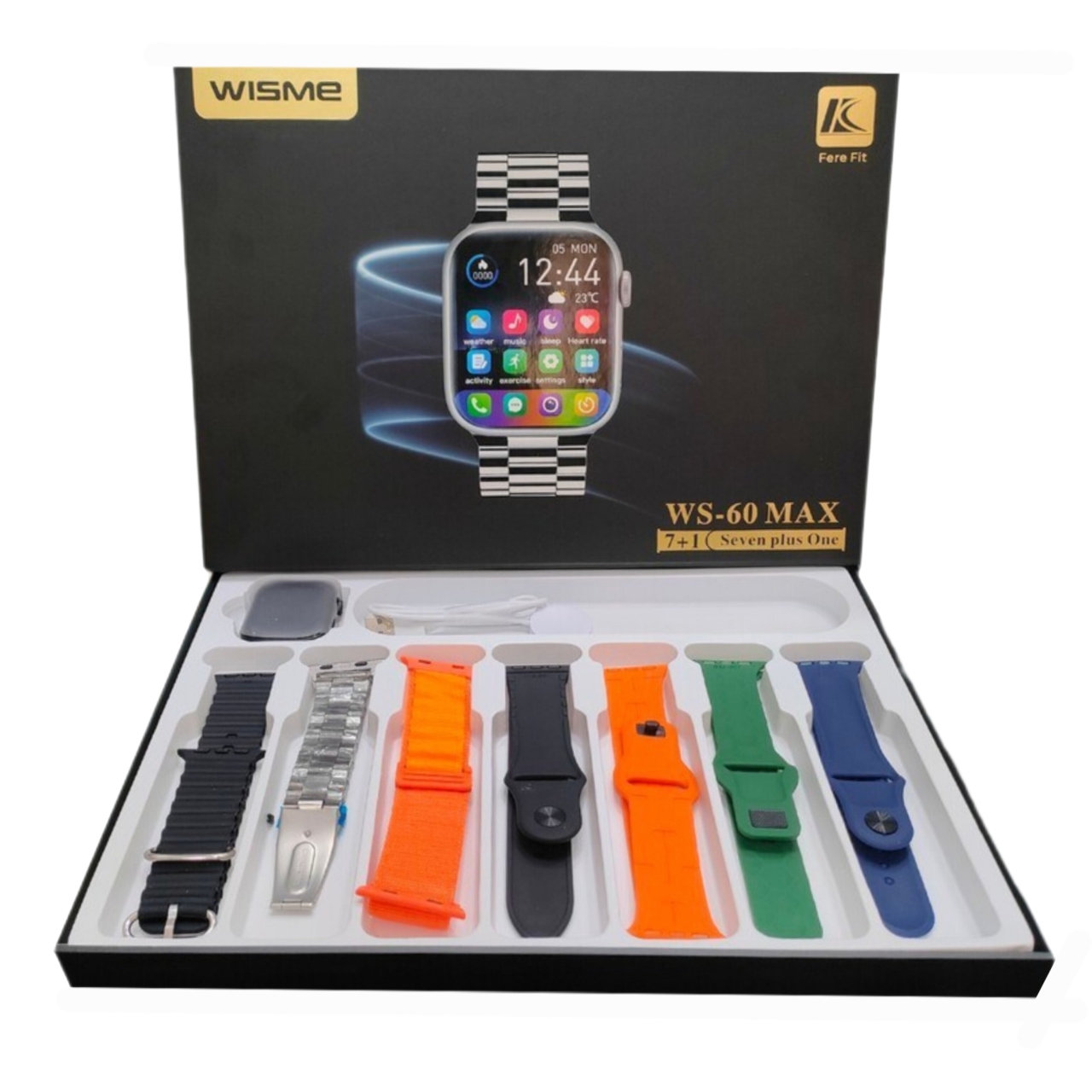 ساعت هوشمند سری9 ویسمی مدل WS-60 MAX با 7 بند ساعت متنوع