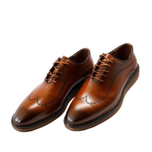 کفش مردانه چرم نعمتی مدل p100 بندی عسلی  