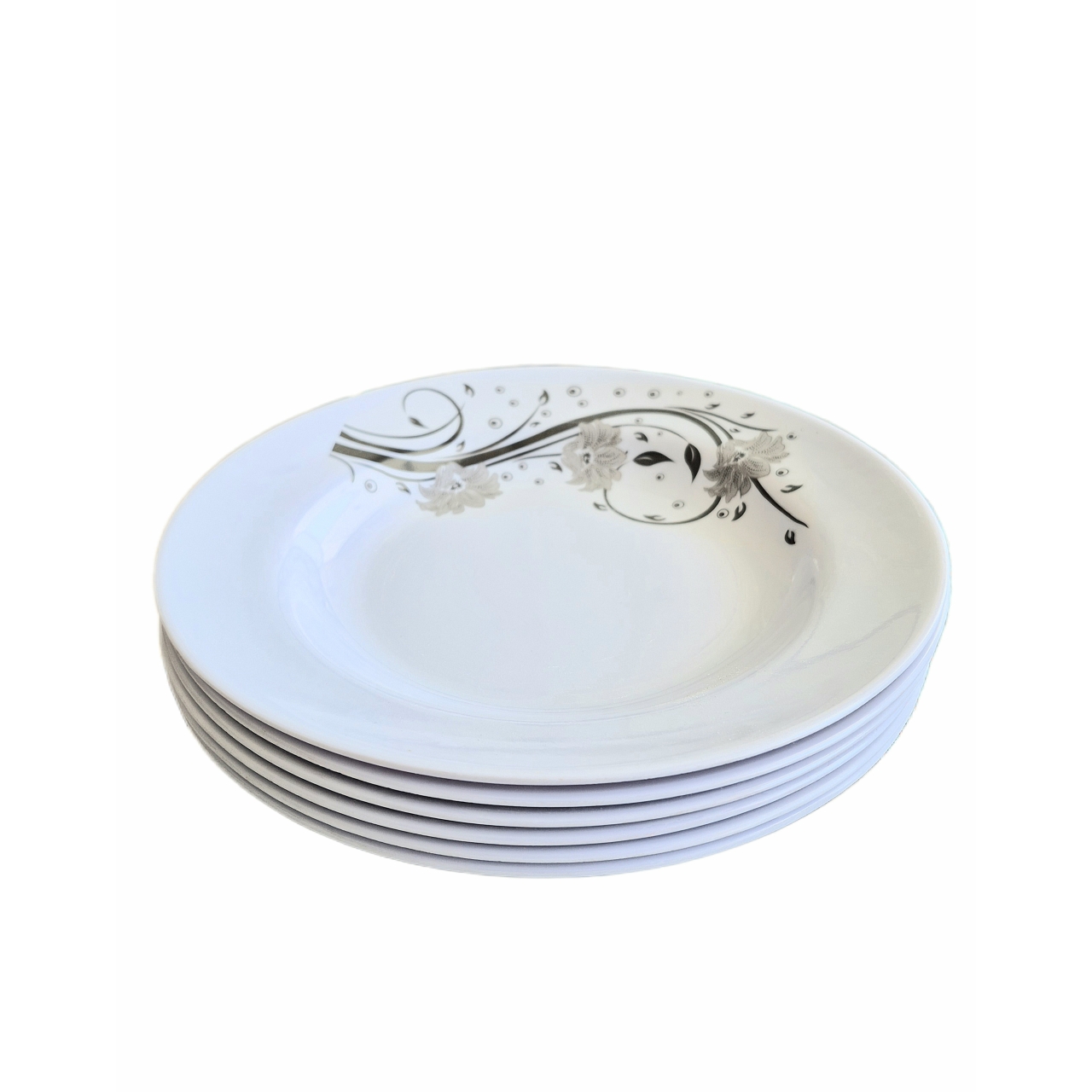 بشقاب خورش خوری مدل برگ گل بسته 6 عددی