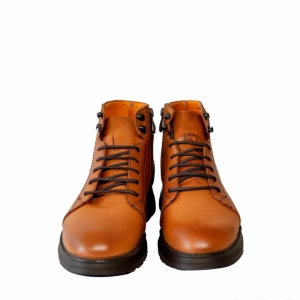 بوت مردانه چرم نعمتی اسپرت مدل t100 بندی عسلی  