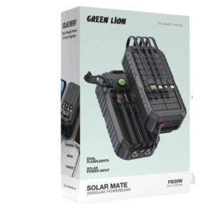 پاوربانک گرین لاین مدل Green Solar Mate Power Bank 20W 2025 ظرفیت 20000 میلی آمپر ساعت