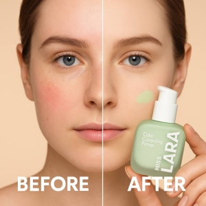 پرایمر میس لارا مدل اصلاح رنگ صورت رنگ سبز وزن 30 گرم