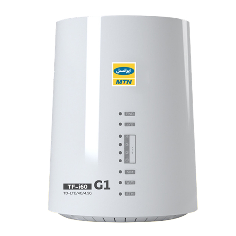مودم 4G/TD-LTE ایرانسل مدل TF-i60 G1 به همراه سیم دوقلو سپنتا و 100 گیگ اینترنت یکساله 