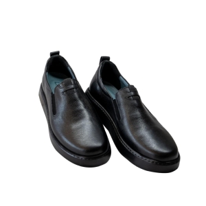 کفش مردانه چرم نعمتی مدل ریلکس بدون بند مشکی  