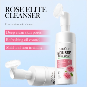 فوم شستشو براش دار سادور مدل گل رز و آمینو اسید حجم 120 میل