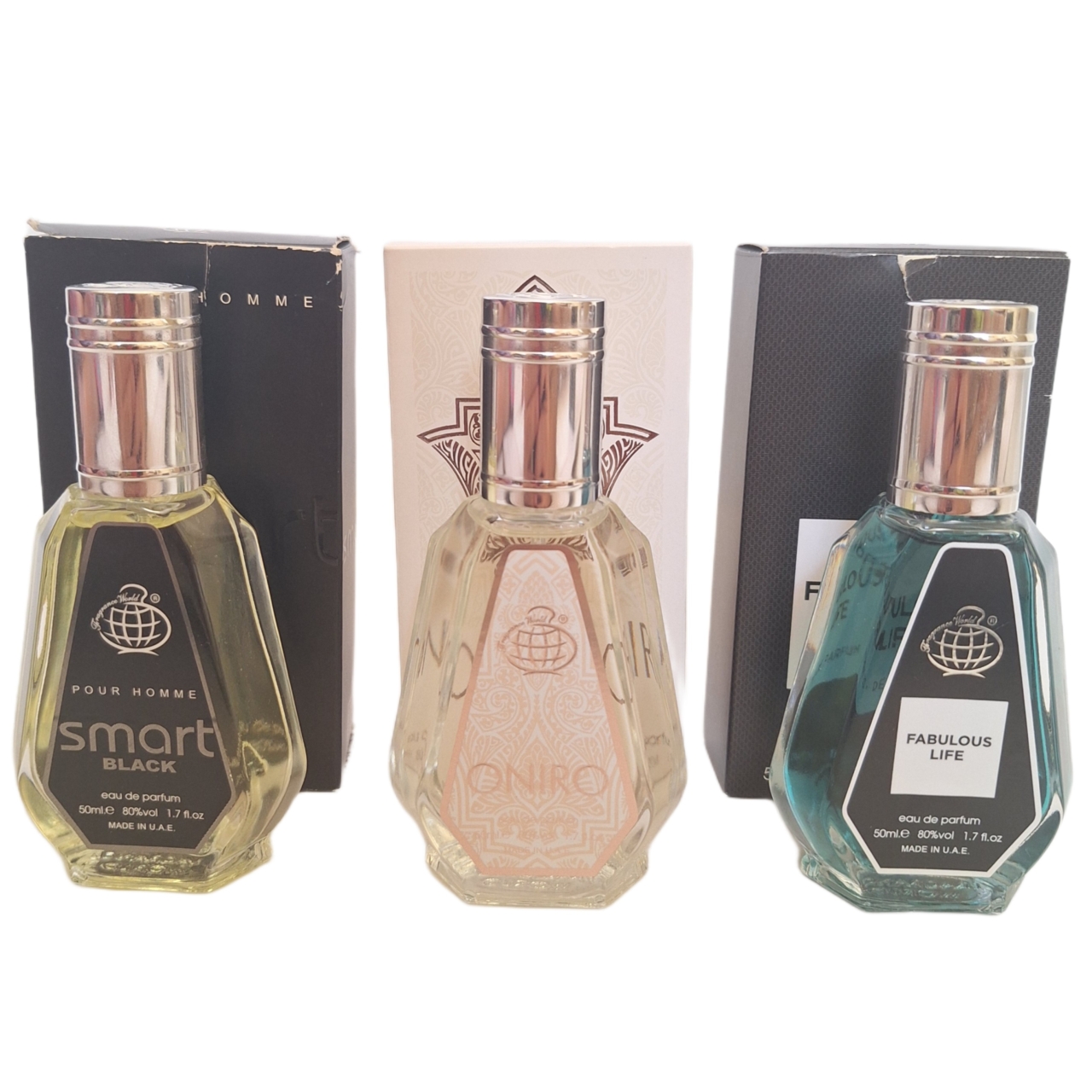 پک اقتصادی سه عددی عطر های مردانه فرگرانس ورد مدل تام فورد فاکینگ فابیولس, اونیرو , اسمارت بلک حجم 50میل