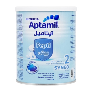 شیر خشک آپتامیل پپتی ۲ مناسب از ۶ ماهگی به بعد حجم ۴۰۰ میلی گرم 