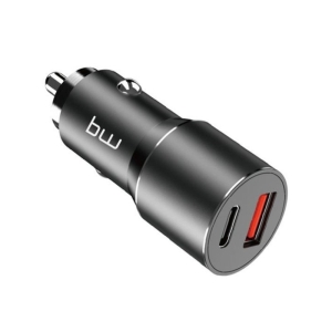 شارژر فندکی 52.5 وات فست و PD دو پورت bw مدل bw cr6
