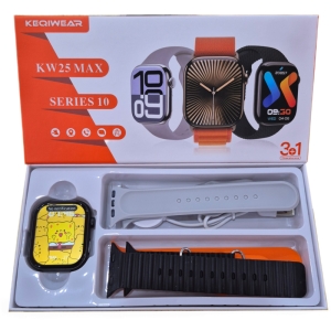 ساعت هوشمند سری ۱۰ مدل KEQIWEAR KW25 MAX با 3 بند متنوع