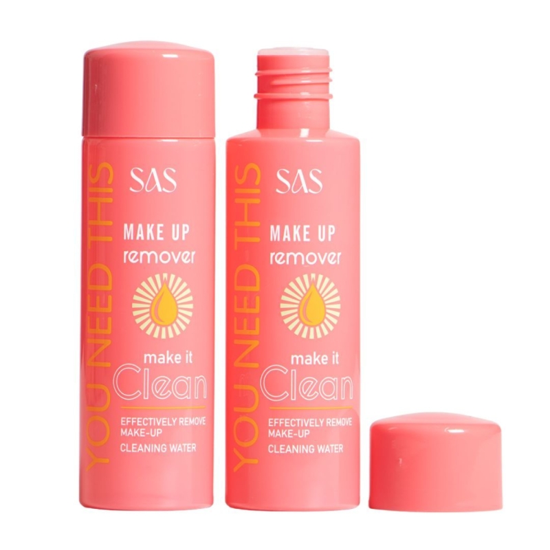 میسلار واتر صورت ساس SAS مدل MAKE IT CLEANحجم 130 میل رنگ صورتی