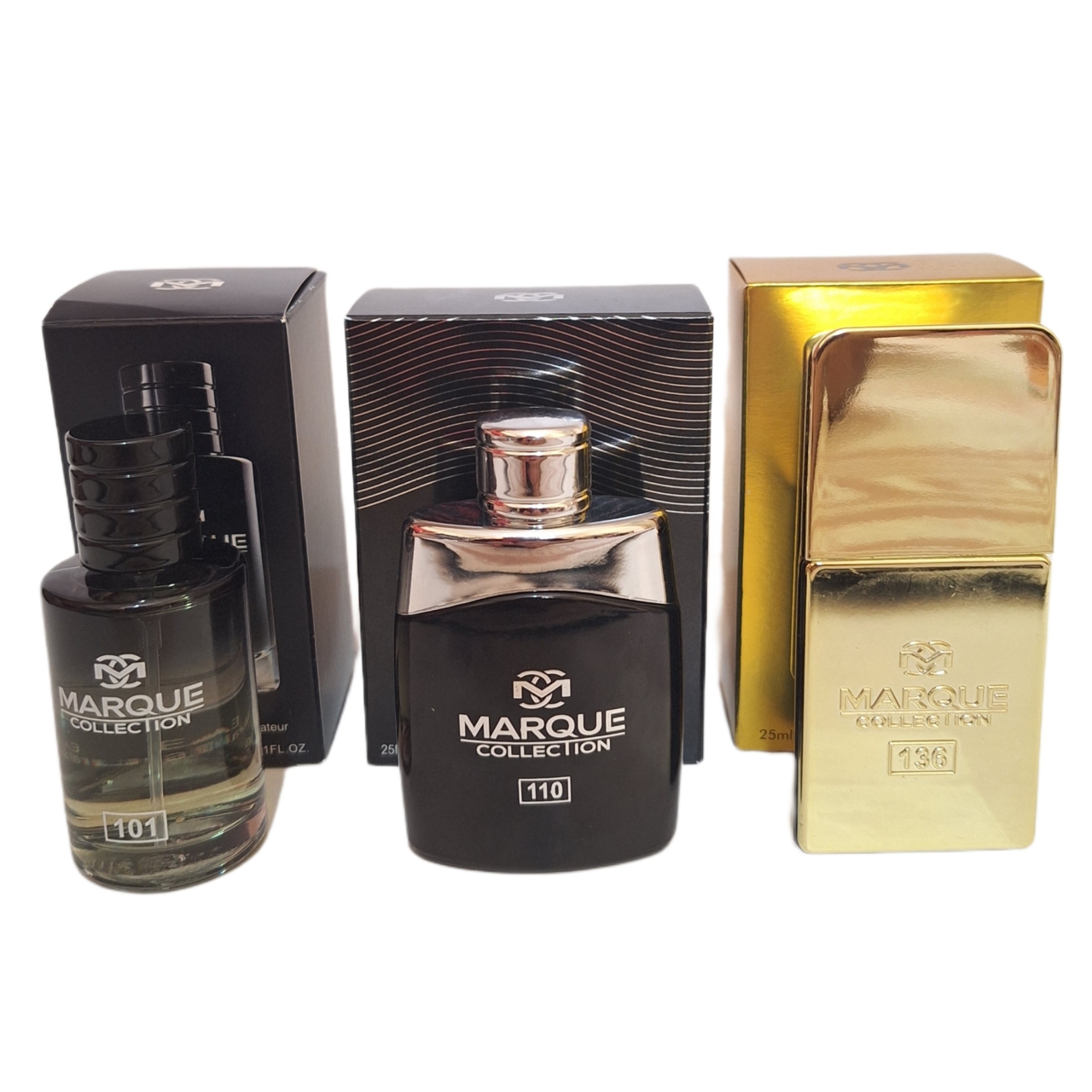 پک اقتصادی سه عددی عطر های مردانه مارکویی کالکشن مدل دیور ساواج , وان میلیون, مونت بلنک لجند حجم 25 میل