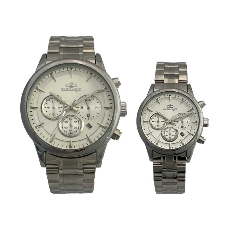 ست ساعت مچی زنانه و مردانه الگانس مدل WS-ENIM6936903 سه موتوره