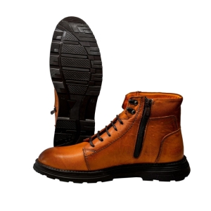 بوت مردانه چرم نعمتی اسپرت مدل t100 بندی عسلی  