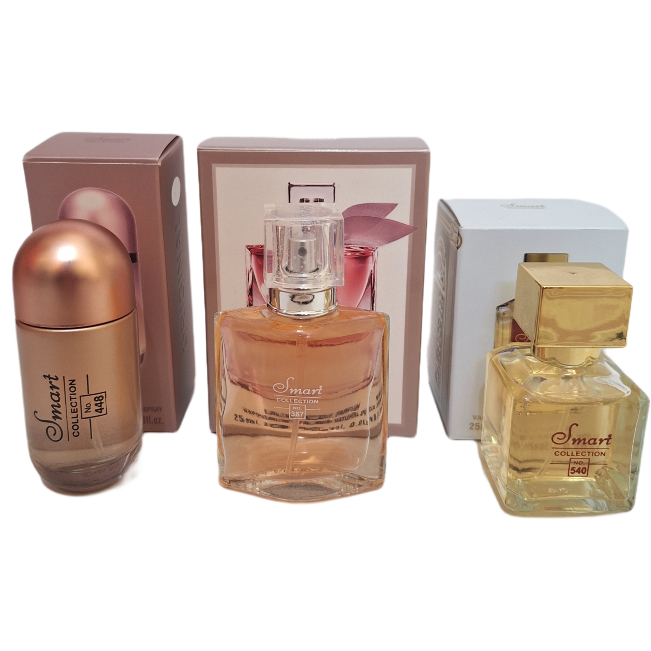 پک اقتصادی سه عددی عطر های زنانه اسمارت کالکشن مدل باکارات رژ سفید , 212 وی آی پی رز, لانکوم لاویه است بل حجم 25 میل