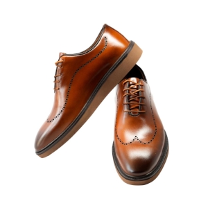 کفش مردانه چرم نعمتی مدل p100 بندی عسلی  