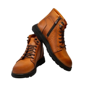 بوت مردانه چرم نعمتی اسپرت مدل t100 بندی عسلی  