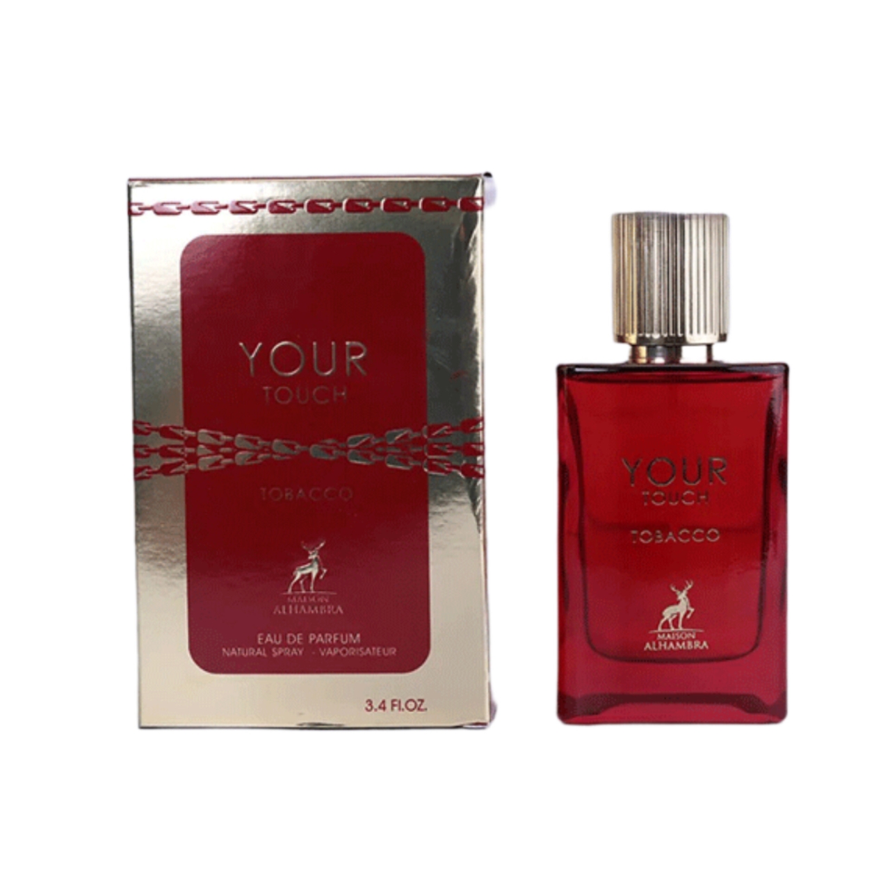 ادکلن مردانه الحمبرا مدل استرانگر ویت یو توباکو یور تاچ توباکو حجم ۱۰۰ میل