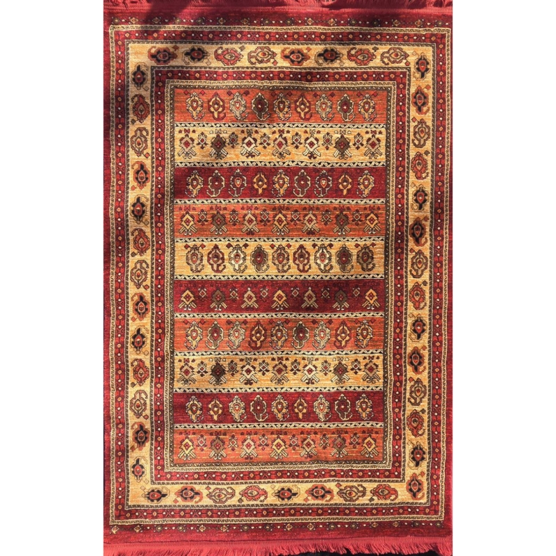 فرش ماشینی بزرگمهر کاشان طرح ۷۸۰۲۱ شرابی