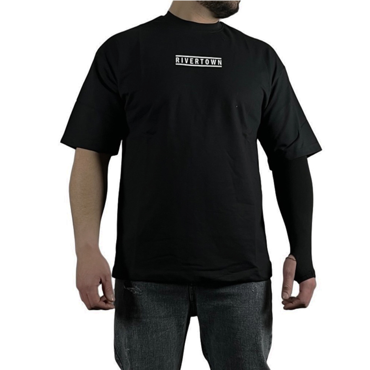 تیشرت استین کوتاه مشکی مدل ریورتون