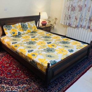 سرویس روتختی مدل کشدار طرح آفتاب گردان ۲ نفره ۳ تکه عرض ۱۶۰