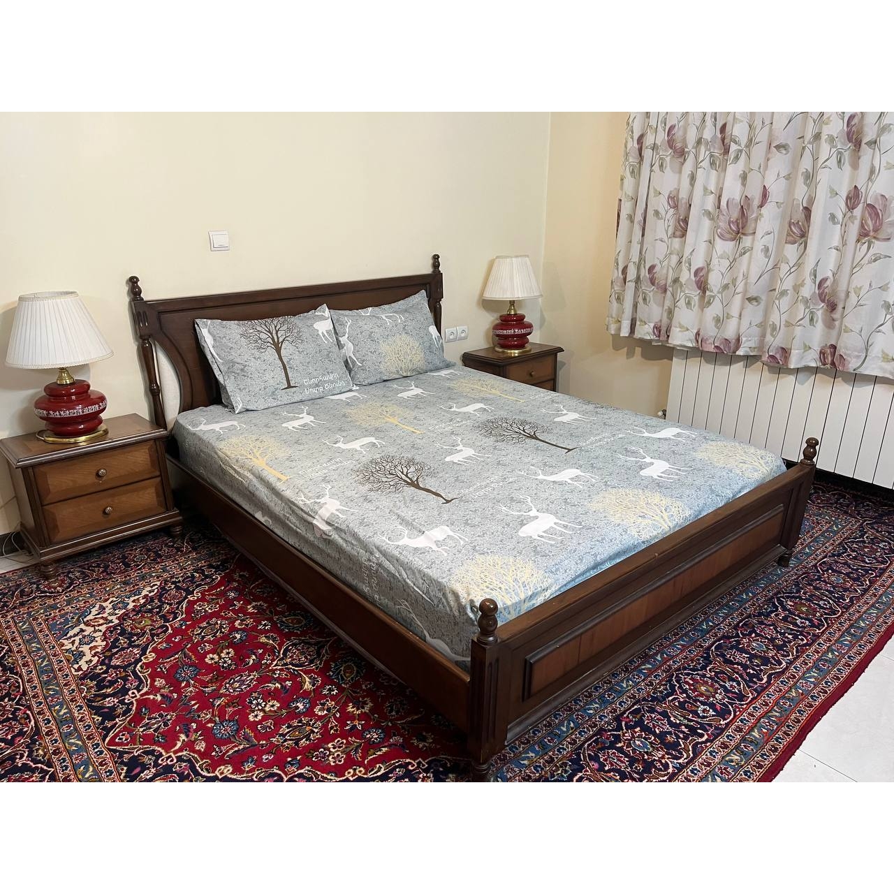 روتختی کشدار ترک طرح دنیا ۲ نفره ۳ تکه عرض ۱۶۰