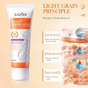 کرم ترمیم کننده استرچ مارک سادور حاوی جو دوسر و آمینو اسید وزن 40 گرم