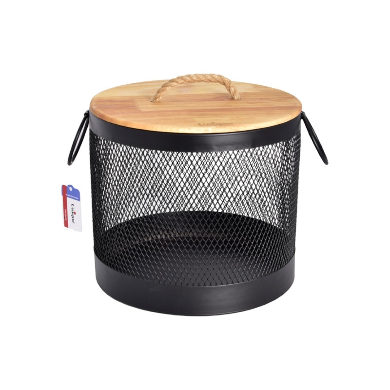 سبد رخت چرک فلزی درب چوب یونیک مدل U10