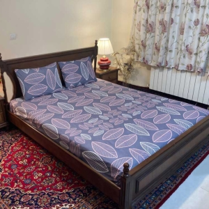 سرویس ملحفه مدل کشدار مدل برگ ماکااو ۲ نفره ۳ تیکه عرض ۱۸۰