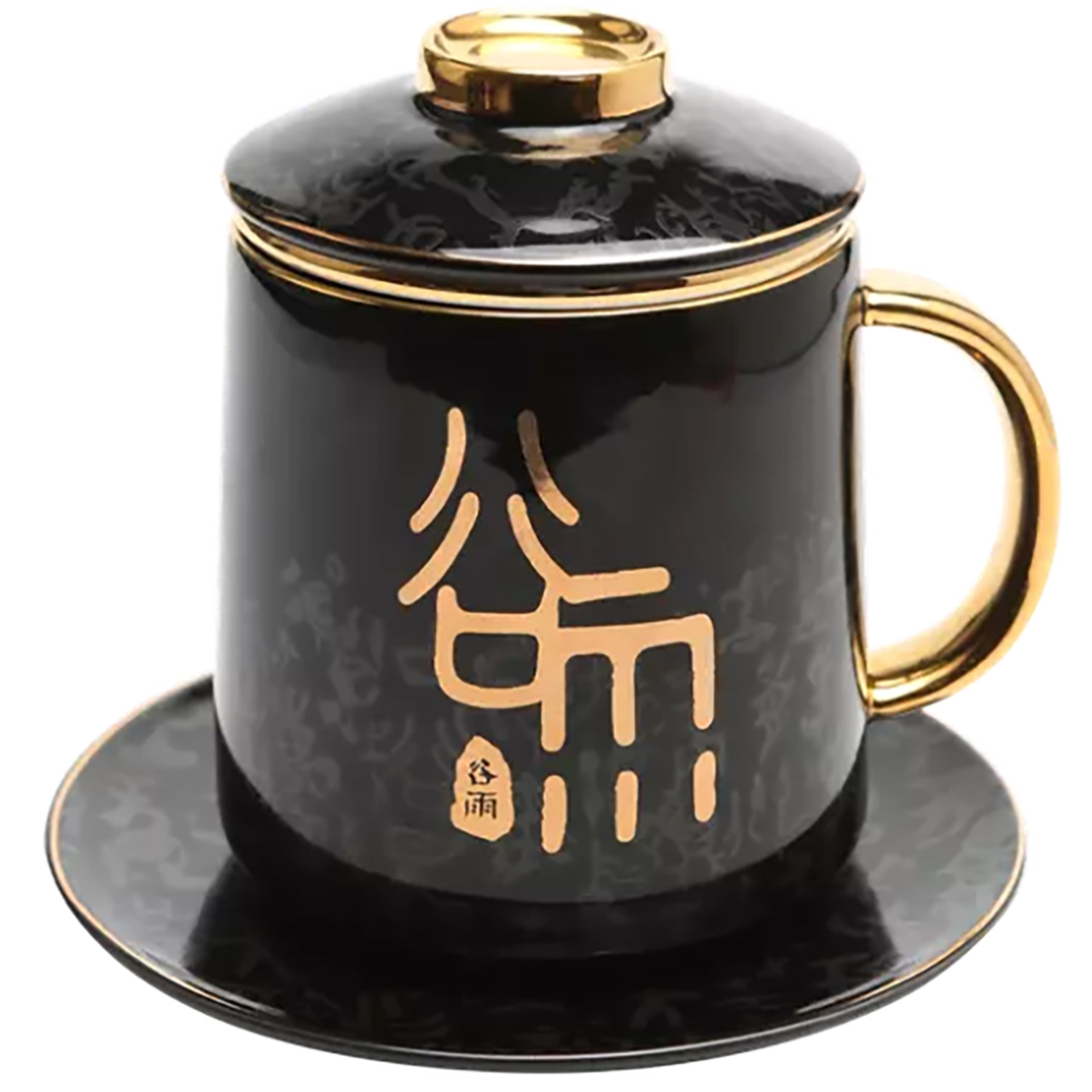  فنجان چای دسته دار و نعلبکی سرامیکی کوانگ مدل MKT402 