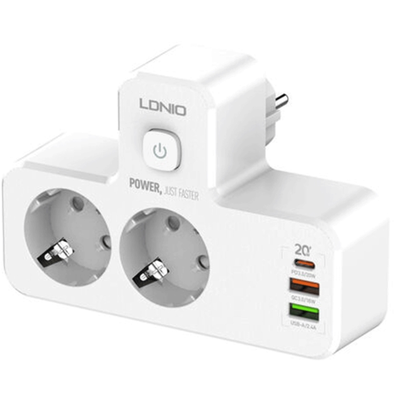 چند راهی برق ارتدار یواسبی و تایپسی 20 وات الدینیو مدل SE2337