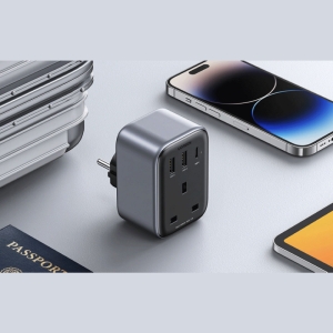  چندراهی برق و شارژر دیواری یک سوکت، یک تایپ‌سی و دو یو‌اس‌بی 30 وات یوگرین مدل CD314 15290 