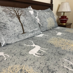 ملحفه کشدار دونفره ترک 3 تکه Cheshik مدل دنیا سایز 160*200 سانتی متر