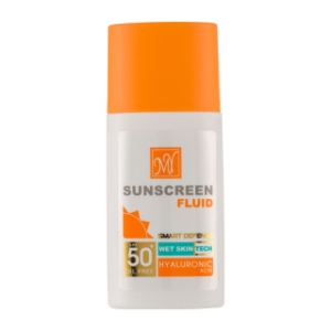 ضد افتاب فلوئید مای مدل هیالورونیک اسید  spf50 مناسب انواع پوست حجم 50 میل