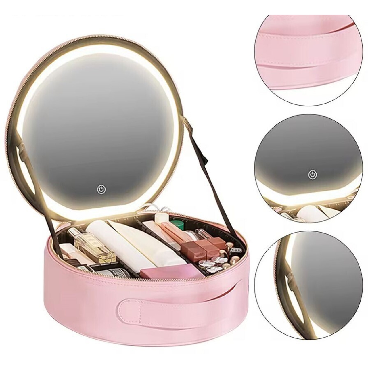 کیف لوازم آرایش با آینه چراغ دار گرین لاین مدل Green Lion Makeup Organizer Pro