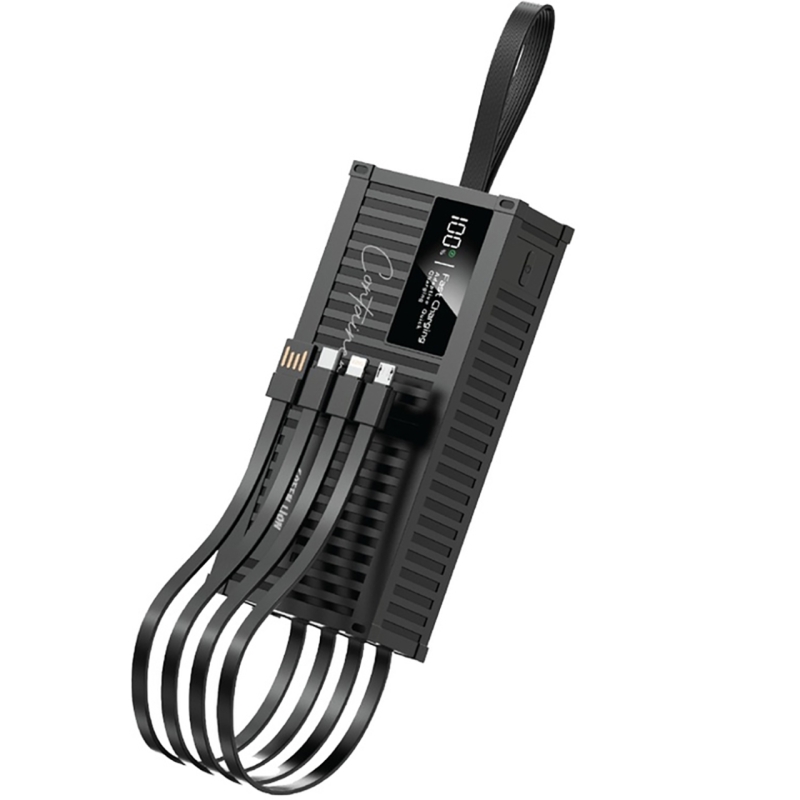 پاوربانک 22.5 وات 20000 همراه با کابل تایپ سی، لایتنینگ، میکرو و یو اس بی گرین مدل GNCONPB20KBK