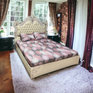 ملحفه روتختی کشدار دونفره 3 تکه Cheshik مدل سرخس سایز 160*200 سانتی متر