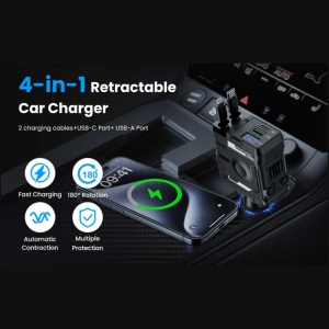  شارژر فندکی فست شارژ ماشین 104 وات Type-C، Lightning، USB-A ایکس او مدل CC66 