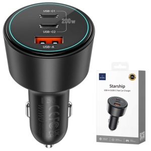  شارژر فندکی فست شارژ ماشین تایپ‌سی 200 وات ویوو مدل WI-QC026 