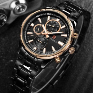 ساعت مچی عقربه‌ای مردانه  کوارتز نیوی فورس مدل naviforce nf9089-GP