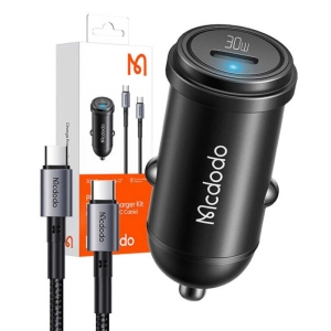 شارژر فندکی فست شارژ ماشین تایپ سی 30 وات با کابل دو سر تایپسی 1.2 متری مک دودو مدل CC-7493