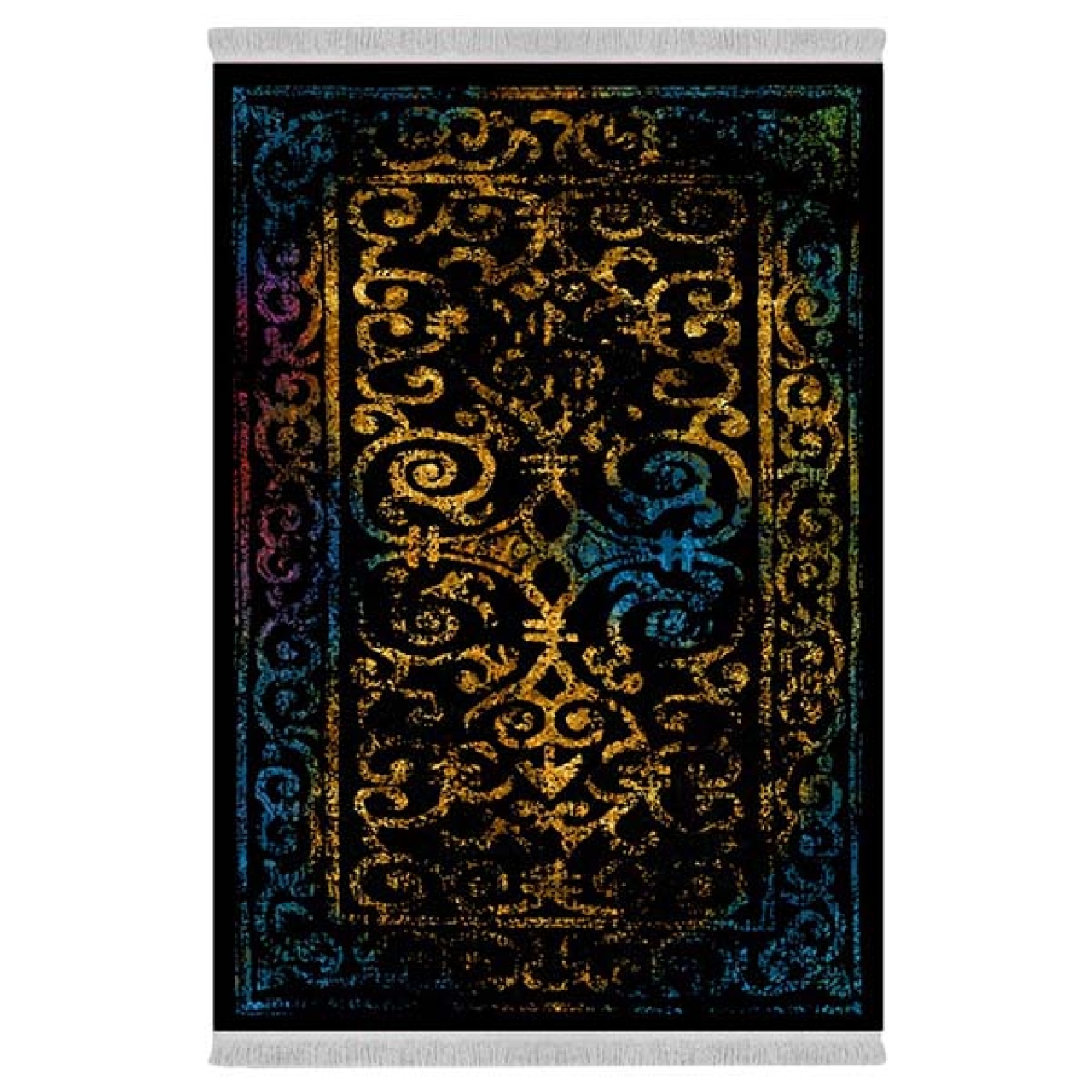 فرش ماشینی 1000 شانه دفه زمینه بنفش حاشیه بنفش مدل ابریشمنما کد 2063