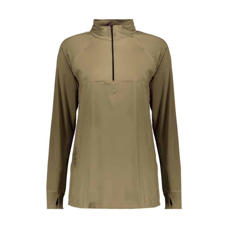 تی شرت آستین بلند ورزشی زنانه پانیل مدل 416 خاکی