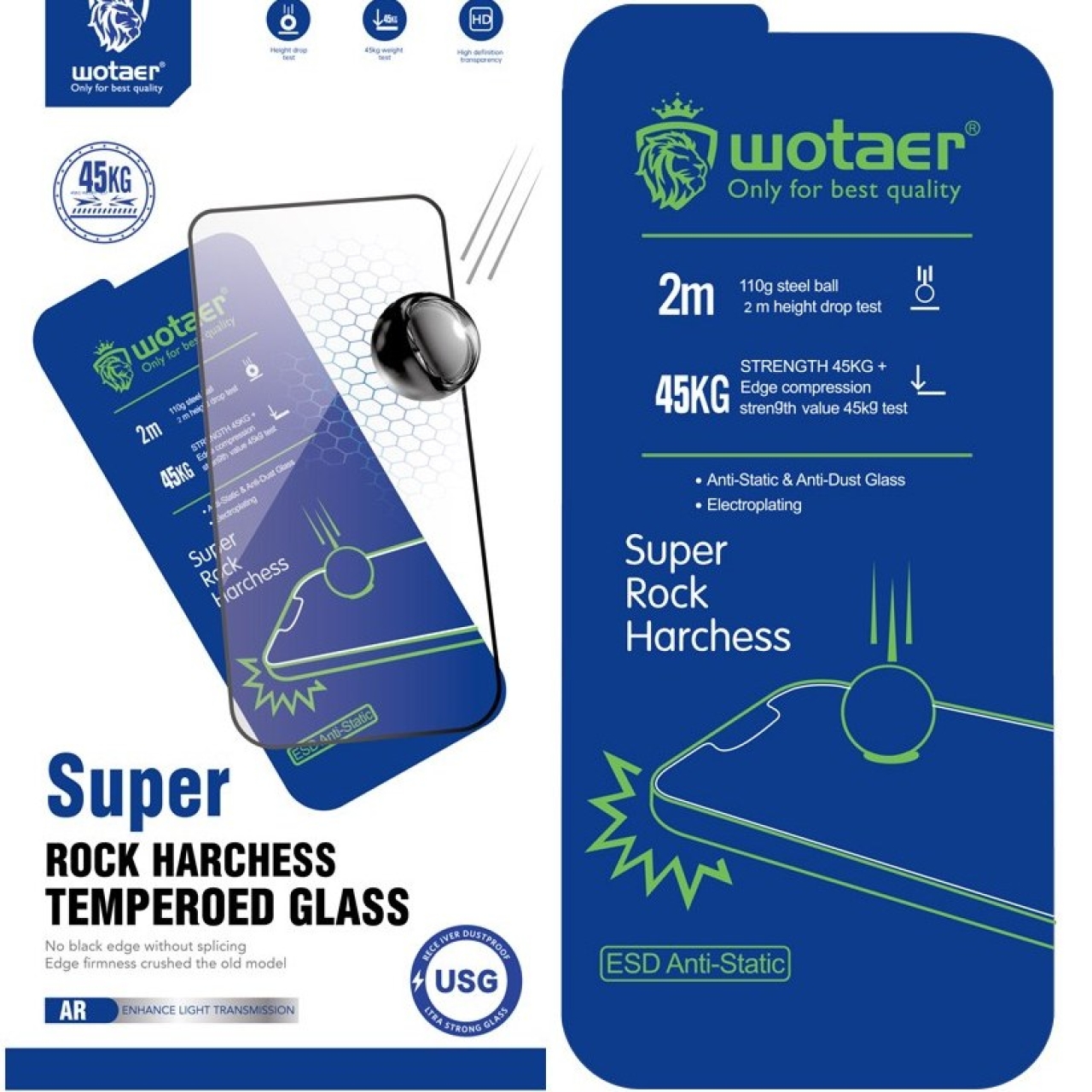 گلس ضد بازتاب آیفون 12,و 12 پرو دو لایه Wotaer AR