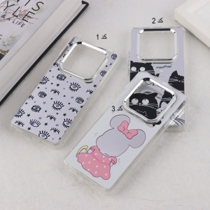 کاور آینه ای طرح دار دور محافظ متال مناسب برای گوشی موبایل شیائومی Redmi Note 14 Pro 5G